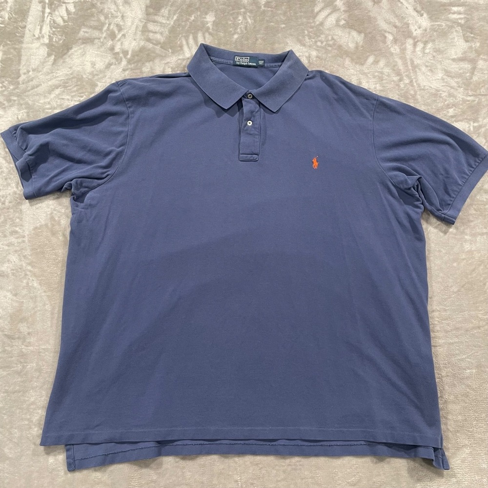 Polo Ralph Lauren Shirt Mens 4XLT Blue Polo Short Sleeve Casual Preppy Pony